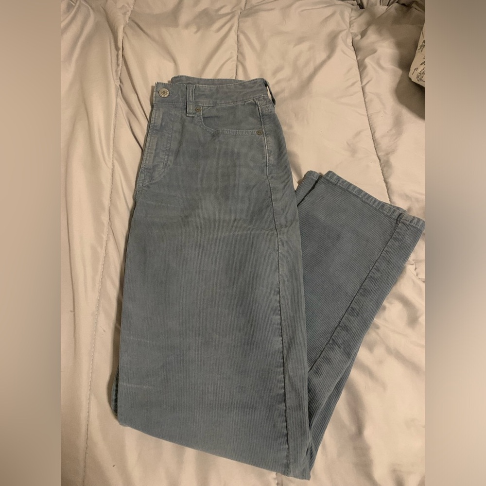 Baby Blue Straight Leg Corduroy Jeans